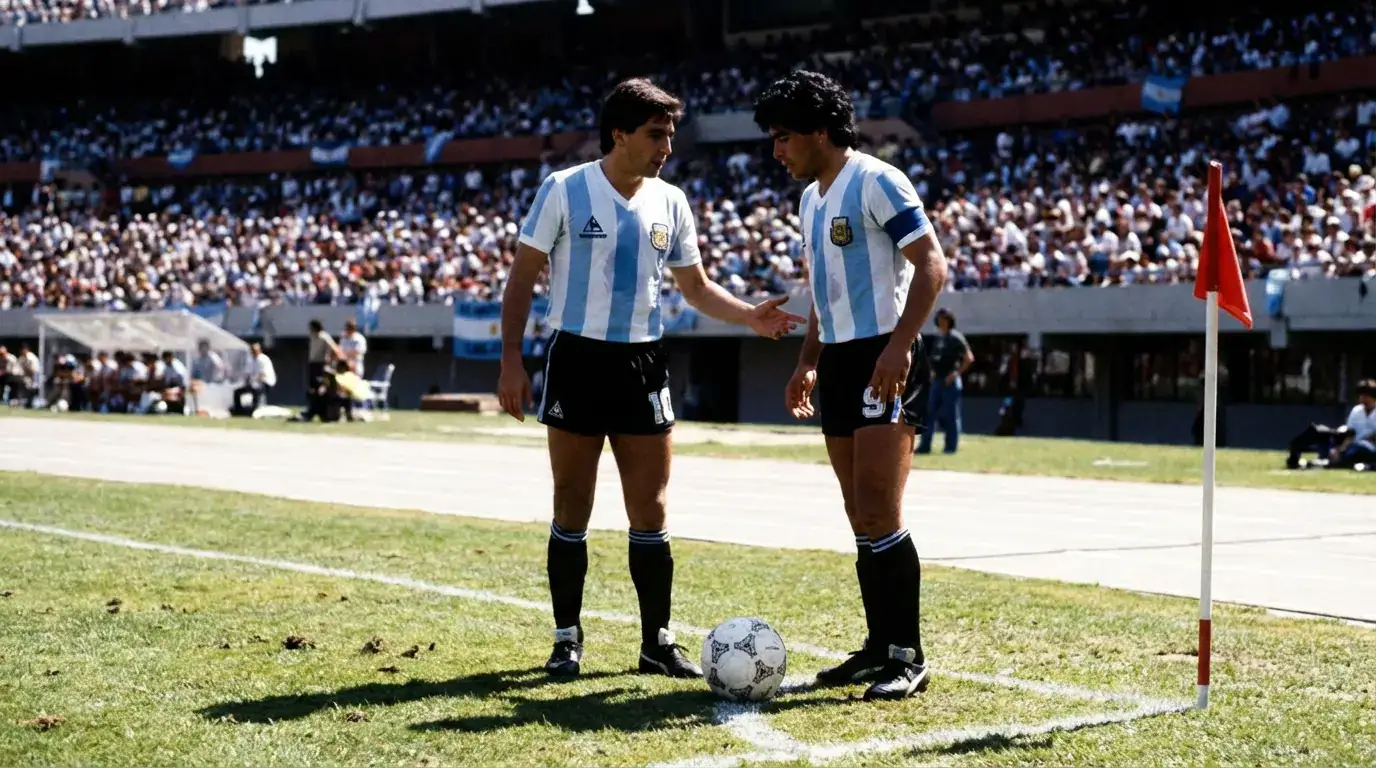 Argentiinan maajoukkueen pelaajia vaaleansinivalkoisissa paidoissa MM-karsintaottelussa