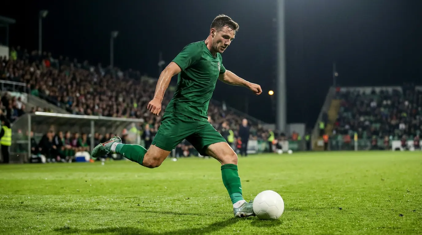 Jalkapalloilija syöttää palloa kanssapelaajalleen MM-ottelun aikana