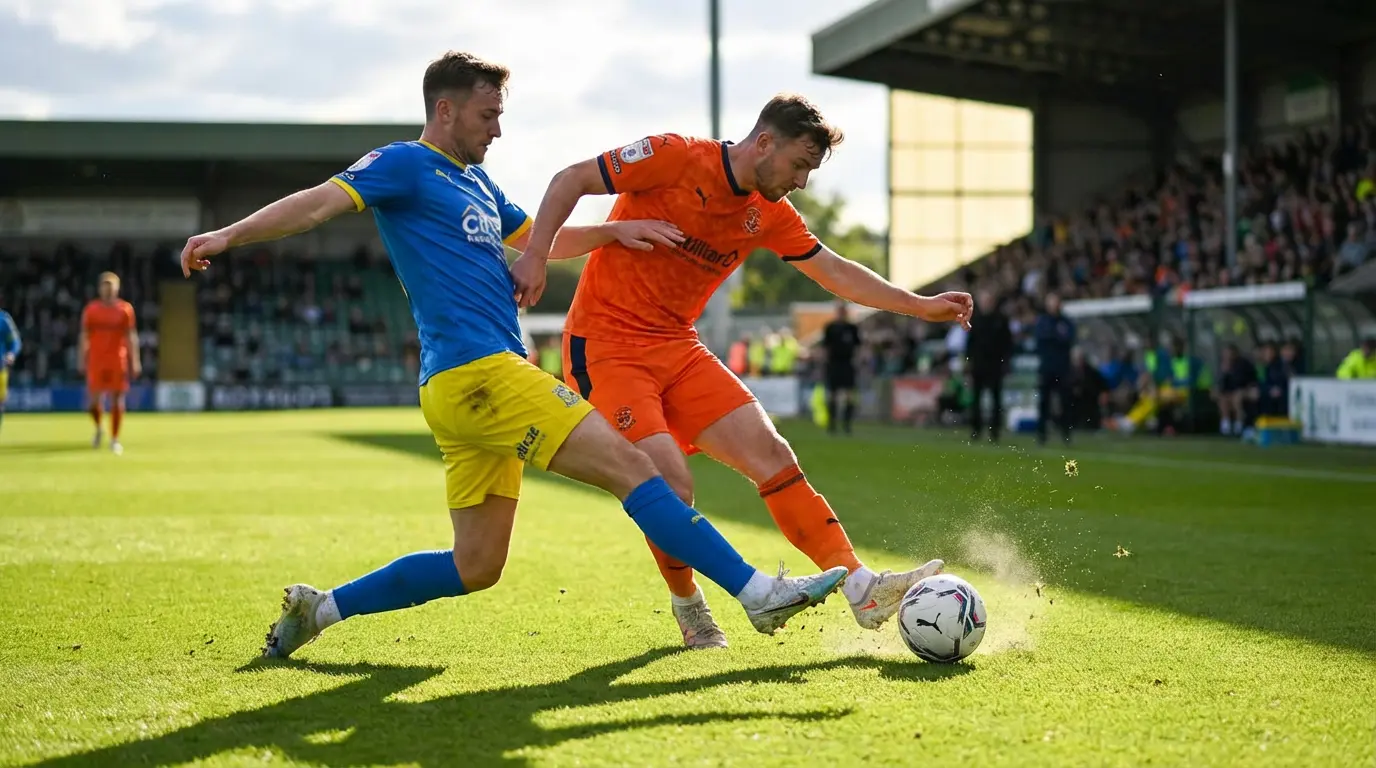 Jalkapalloilijat kamppailevat pallosta vihreällä nurmikentällä MM-ottelussa