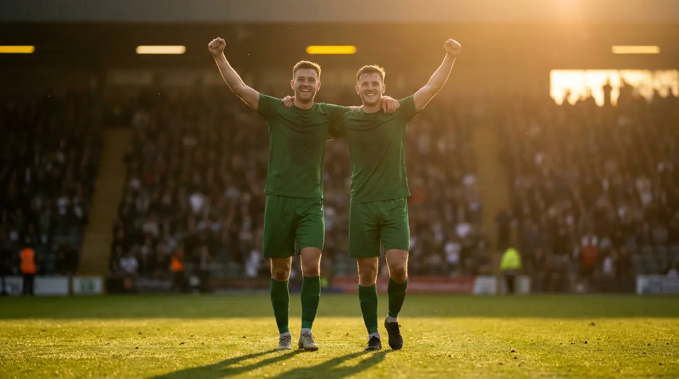 Jalkapalloilijat juhlivat voittoa nurmikentällä MM-pudotuspeliottelun jälkeen